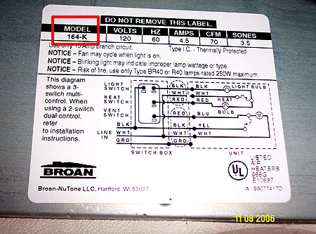 Where To Find The Model Number on Broan Nutone Parts at StoreForParts.com