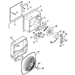 Broan 12C Utility Wall Fan 10" Parts breakout large