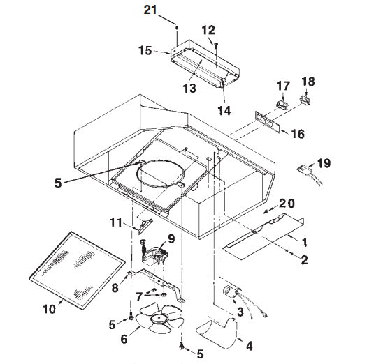 Kenmore 50132 Kitchen Rangehood Parts breakout large