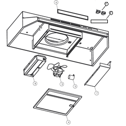 Broan 433023 30" Black Range Hood Parts breakout large