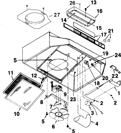 Broan 463008 Range Hood Almond Parts breakout large