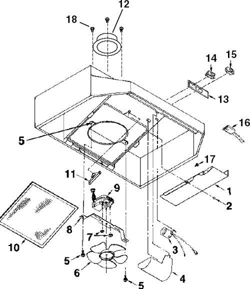 Kenmore 5319 Range Hood Parts breakout large