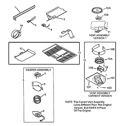 NuTone 605P Valuetest Heat-A-Vent Parts breakout large