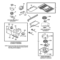 NuTone 605RP Bathroom Exhaust Fan/ Heater Parts breakout large