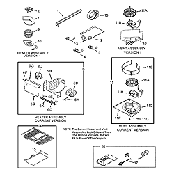 NuTone 665RF Valuetest Heat-A-Ventlite Parts breakout large