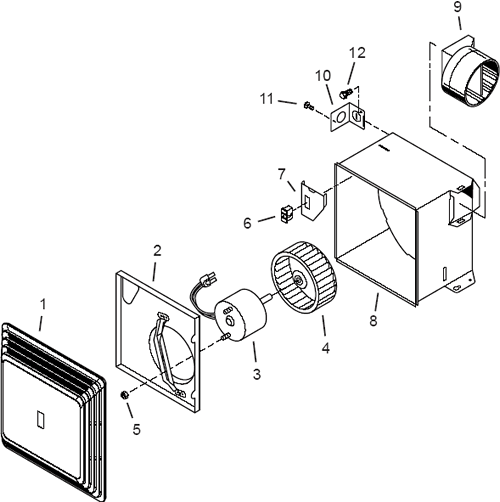 Broan 676 Ceiling Mount Fan Parts breakout large