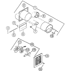 NuTone 687 Utility Fan Parts breakout large