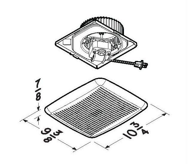 Broan 690 Bathroom Fan Upgrade Kit Parts breakout large