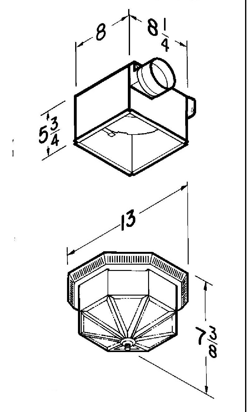 Broan 740 BR Ventilation Fan Fan/Light Brass Parts breakout large