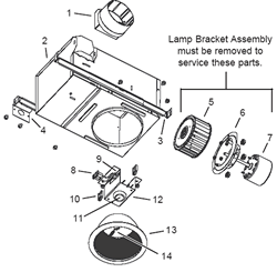 Broan 744 Exhaust Bath Fan Parts breakout large