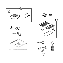 NuTone 763RLN Bathroom Exhaust Fan/ Light  Parts breakout large