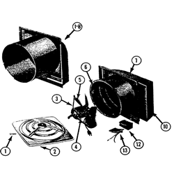 NuTone 817 Utility Fan Parts breakout large