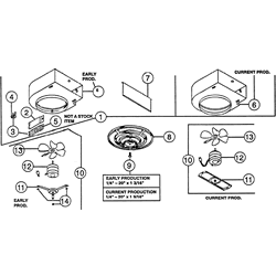 NuTone 8310 Utility Ceiling Fan Side Discharge Parts breakout large