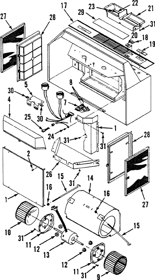 Broan 883908 40 In. Almond Range Hood Parts breakout large