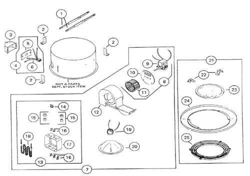 NuTone 9112 Deluxe Heat-A-Ventlite Parts breakout large