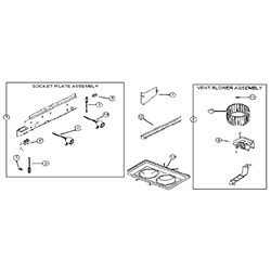 NuTone 9427P Ventilation fan/Bulb Heater Parts breakout large