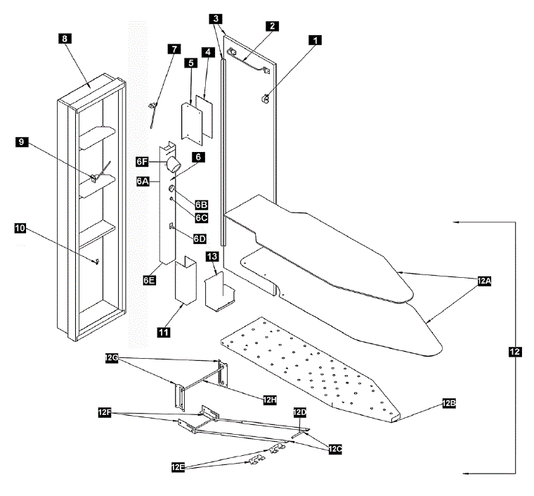 IronAway A-46 Ironing Center Parts breakout large