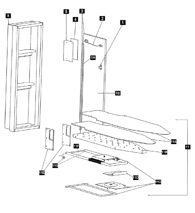 IronAway ANE-42 Ironing Center Parts, Non Electric W/swival breakout large