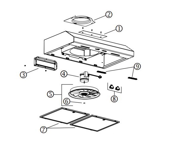 Broan BCSEK130BL Range Hood, 250 CFM, Black breakout large