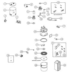 NuTone CV450 Central Vacuum Can Parts breakout large