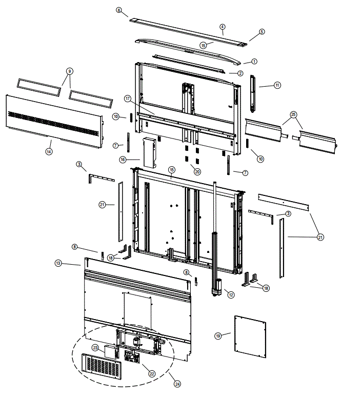 BEST D49M48SB Range Hood Downdraft Parts breakout large