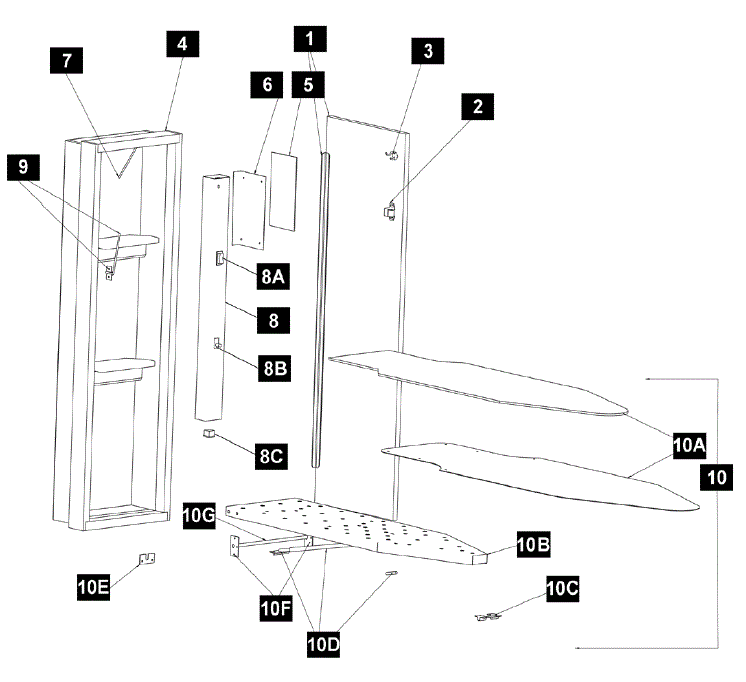 IronAway E-342 Ironing Center Parts breakout large