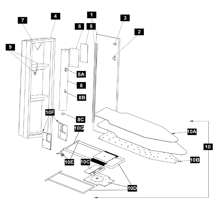 IronAway ES-342 Ironing Center Parts breakout large