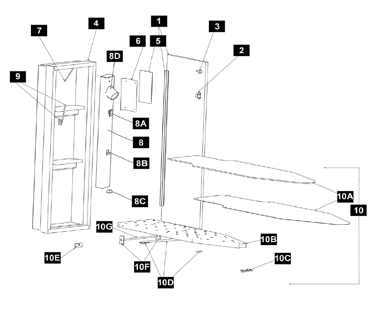 IronAway ESP-342 Ironing Center Parts breakout large