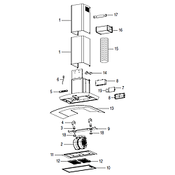 Kenmore 5549 30" Stainless Steel Range Hood Parts breakout large