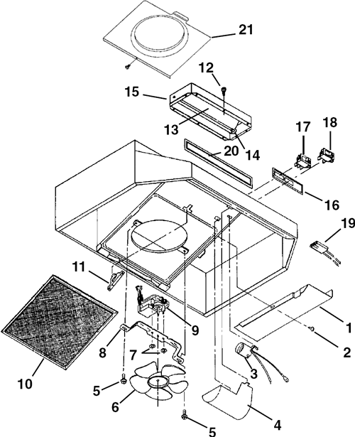 Broan F403002 30", Biscuit Range Hood Parts breakout large