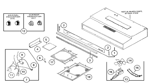 NuTone GV25 Non-Ducted Range Hood Parts breakout large