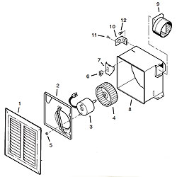 Broan HD50 Heavy Duty Operation Ventilation Fan Parts breakout large