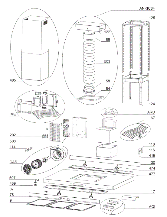 BEST IC34IQ100SB Island Range Hood Parts breakout large