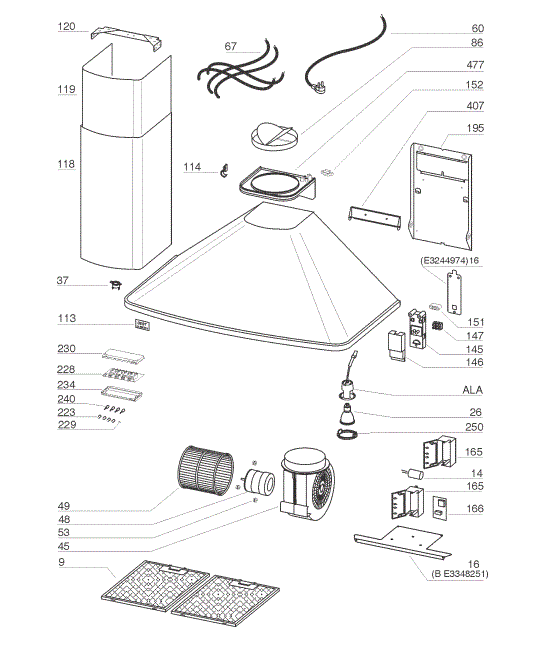 BEST K313930BL Kitchen Range Hood Parts breakout large