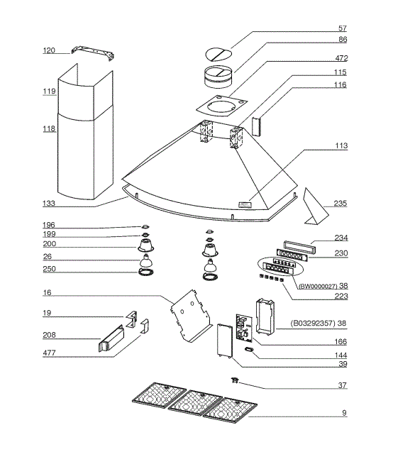 BEST KEX27390CMSS Island Range Hood Parts breakout large