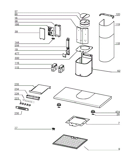 BEST KEX808736SS Island Range Hood Parts breakout large