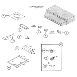 NuTone LL6100 Economy Range Hood Parts breakout large