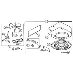 NuTone 631 Utility Fan Parts breakout large