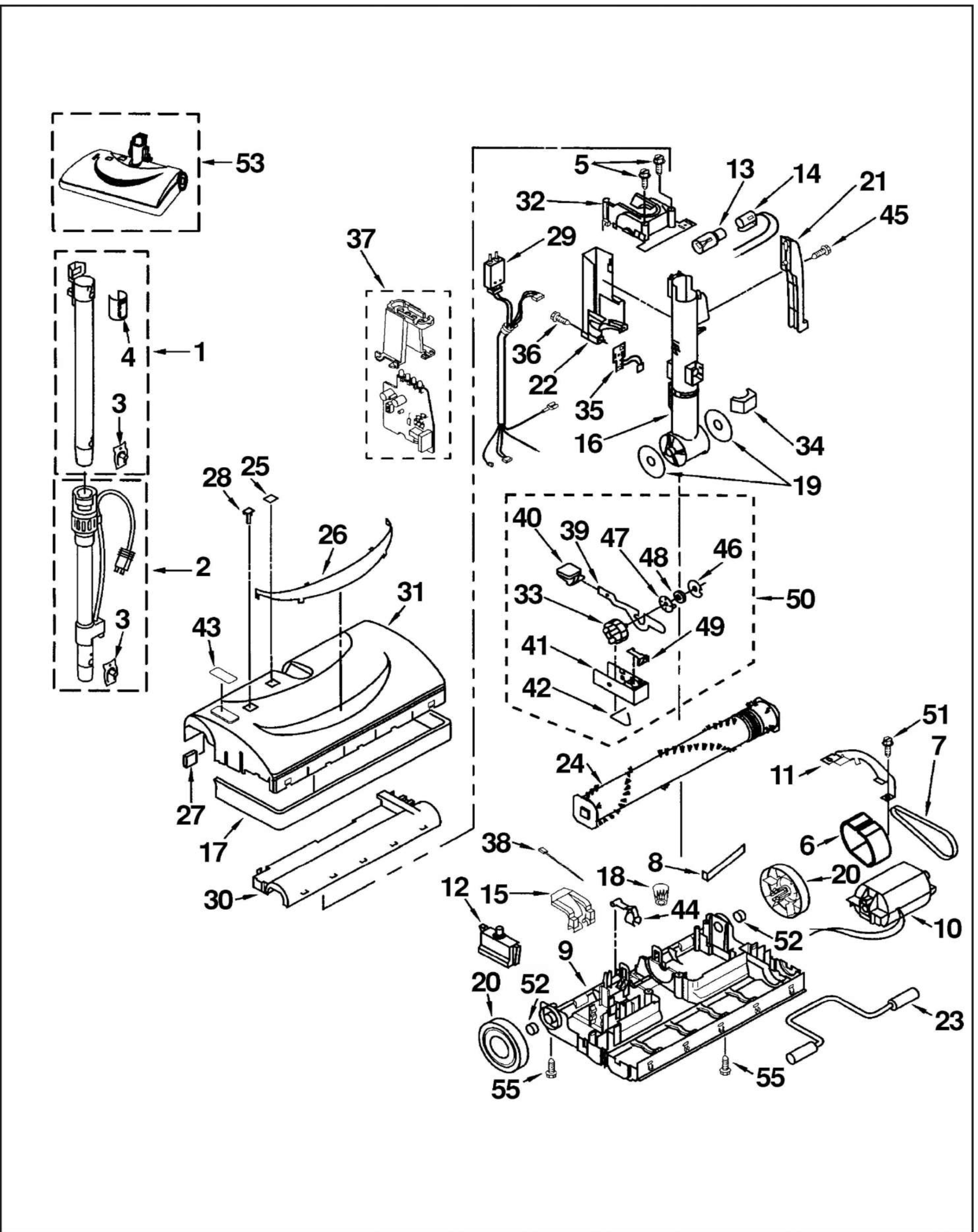 NuTone CT650 Central Vacuum Dirt-Sensing Power Brush Parts breakout large