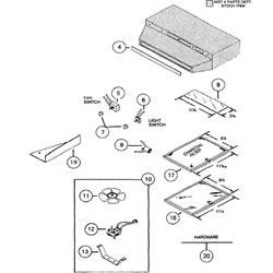 NuTone MM6200 Non-Duct Range Hood Parts breakout large