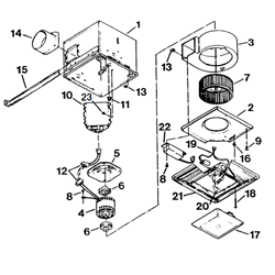 Broan MS120L Motion Sensing Bathroom Fan Parts breakout large