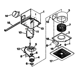 Broan MS130 Motion Sensing 130 Cfm Exhaust Fan Parts breakout large