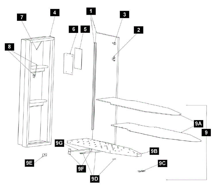 IronAway NE-342 Ironing Center Parts breakout large