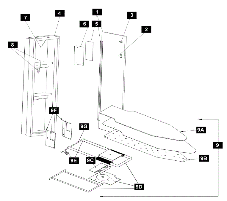 IronAway NES-342 Ironing Center Parts breakout large