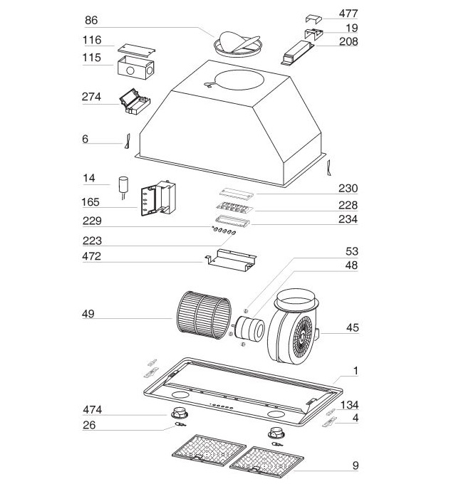 Broan PM500 Range Hood Power Module Parts breakout large