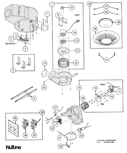 NuTone QT9093 Heater Parts breakout large