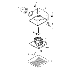 Broan QTR070 Bathroom Exhaust Fan Parts breakout large