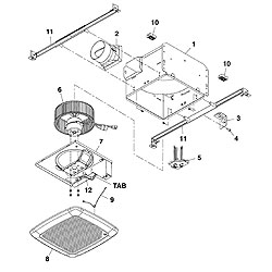 Broan QTRE090 90 Cfm 1.2 Sones Exhaust Fan Parts breakout large