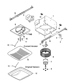 NuTone QTREN080 Ultra Silent Exhaust Fan 80Cfm Parts breakout large