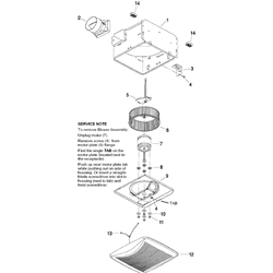 NuTone QTRN050 Ultra Quiet Exhaust Fan Parts breakout large